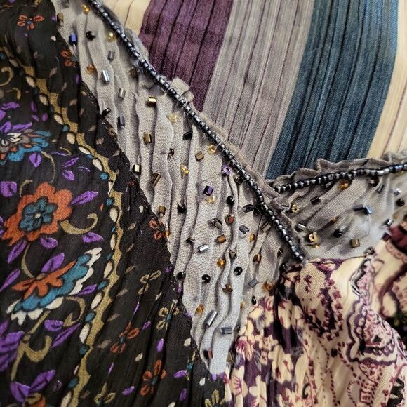 Lindi silk colorful patchwork top - Picture 7 of 7